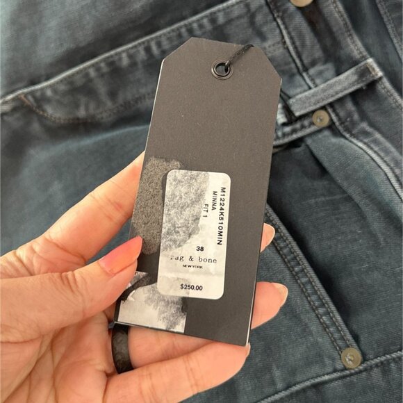 RAG & BONE Mens 38 x 35 Fit 1 Extra Slim Stretch Blue Black Denim Jeans NWT $250 - Picture 5 of 8